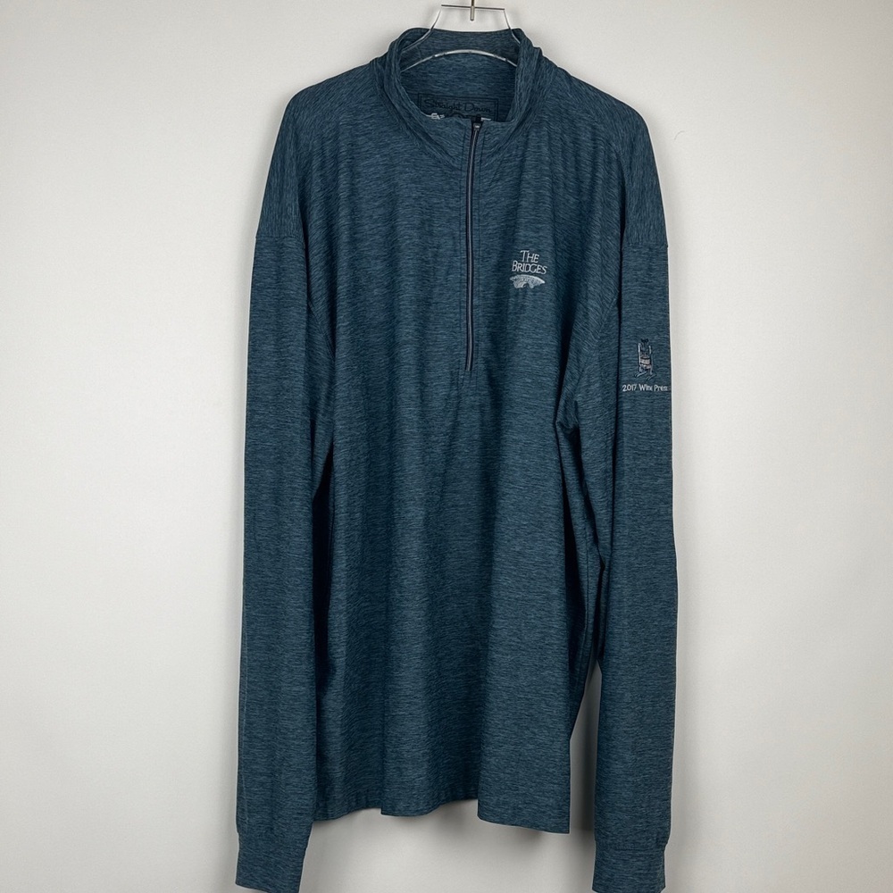 Straight Down Men’s Blue Golf Long Sleeve Half Zip Jacket Performance Size XL